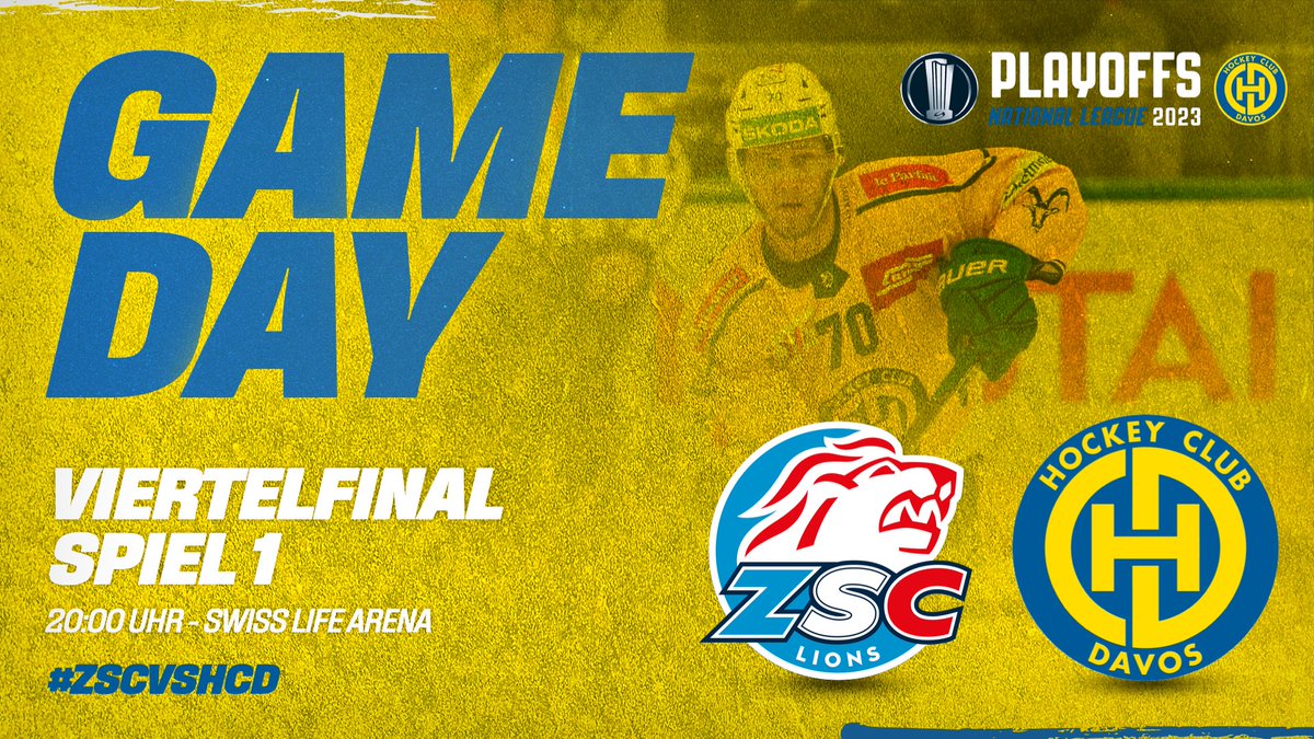 HCD_offiziell's tweet photo. 🚨 GAME 1 🆚@zsclions 🚨
 🏟️ Swiss Life Arena, Zürich
🙋 20:00h
📰 Matchvorschau: https://t.co/pEdItlFplf
📲 Ticker ab 19.59h in der HCD-App
📺 @MySports_CH 3⃣ 
 #ZSCvsHCD #Playoffs2023 https://t.co/6wEpZl8lLi
