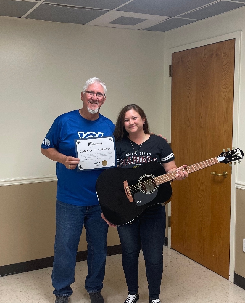 Congratulations to our two newest graduates out of the San Antonio Chapter! Aubree (USMC Vet) and Ron (Army Vet) completed their 10 weeks of lessons and received their brand new guitars! Thank you for your service.