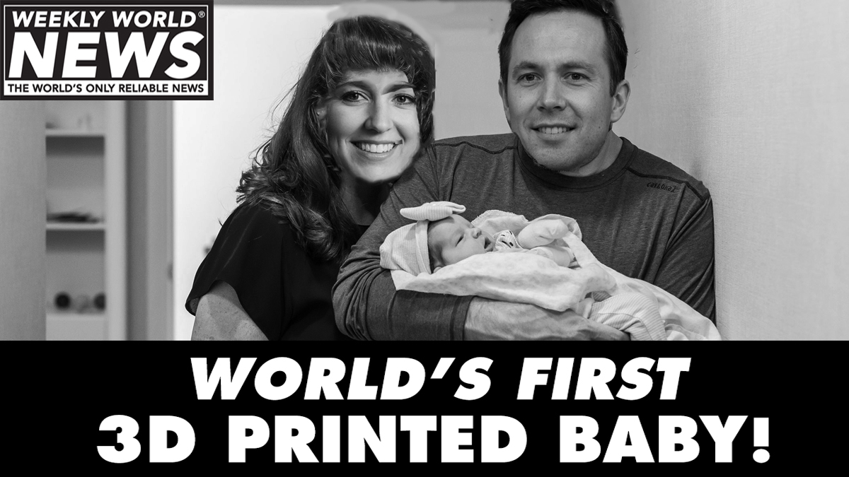 weeklyworldnews's tweet photo. "It was a lot easier than we thought. We are looking forward to printing our second!"
#3d #3dbaby #worldsfirst #babies #printer #printing #3dprinting https://t.co/tG1PP7dmAD