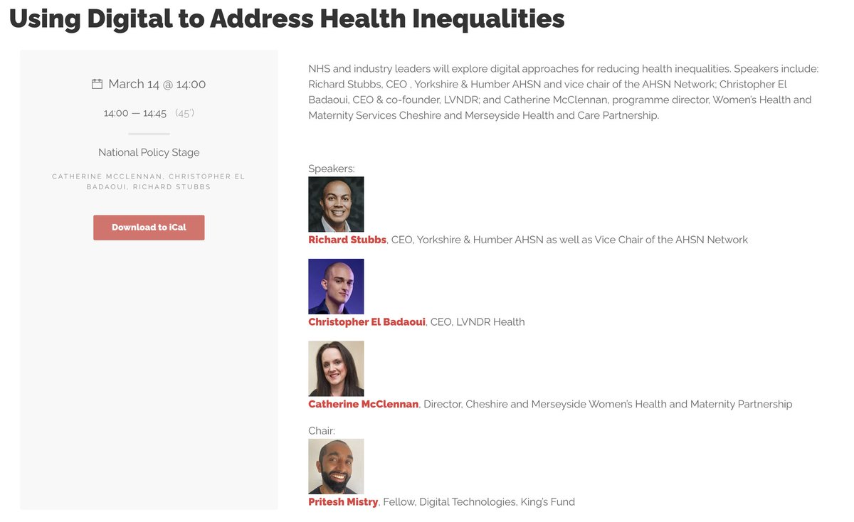 Digital Health Rewired (@dhrewired) on Twitter photo On the #national #policy stage, industry leaders will explore approaches for reducing #health #inequalities. With <a href="/richarddstubbs/">Richard Stubbs FRSA</a> <a href="/chris_badaoui/">Christopher El Badaoui</a> and <a href="/cath_mcclenn/">Cath</a> On the #national #policy stage, industry leaders will explore approaches for reducing #health #inequalities. With <a href="/richarddstubbs/">Richard Stubbs FRSA</a> <a href="/chris_badaoui/">Christopher El Badaoui</a> and <a href="/cath_mcclenn/">Cath</a>