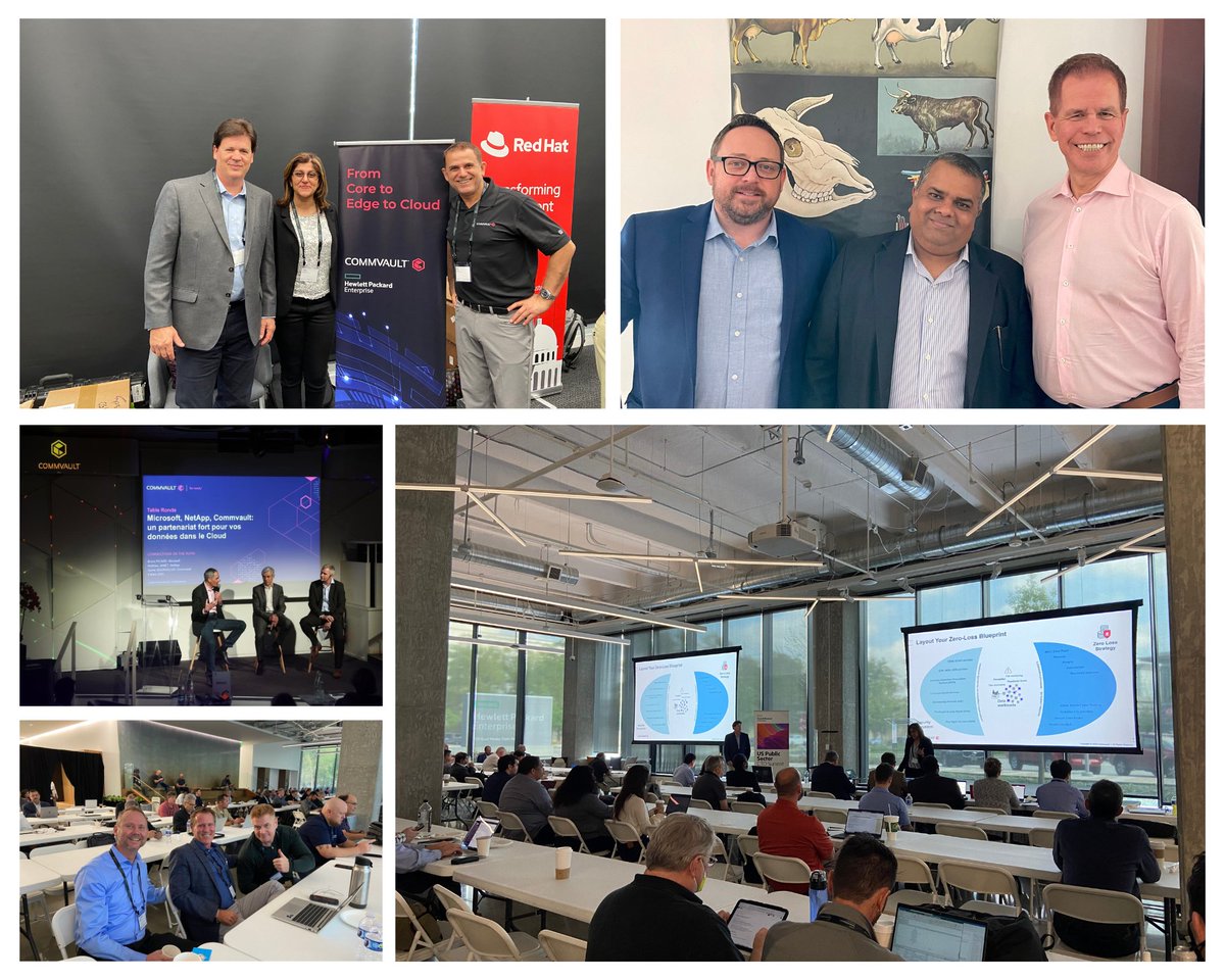 Commvault's tweet photo. What a busy week for our #CVPartner team and community!
From attending HPE's Public Sector CTO Summit to catching up with TCS PLUS our Connections event in Paris - these are just some of the many highlights of how we work with our partner team. https://t.co/XMuCsixO5N