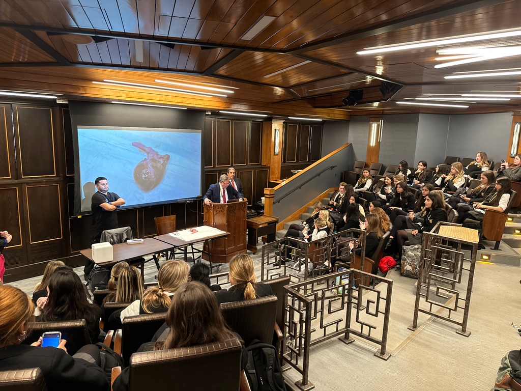 Over 70 Students in Dr. Capodanno’s Anatomy and Physiology class were able to watch an hour long clinical dissection of a heart by Jerry Mera, a Senior Clinical Structural Heart Specialist from Abbot Labs.