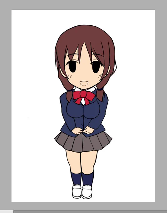 続SDキャラ作業中〆('ー`)b地味っ子コンビいい感じに地味ぽく描けたんごw 