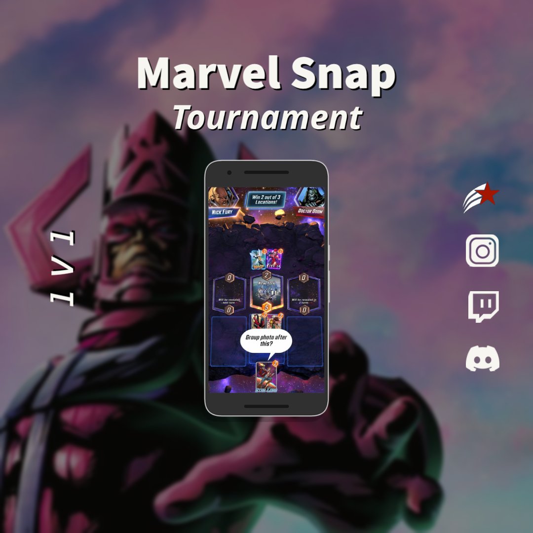 AllLiGamers's tweet photo. Benvenuti al torneo di Marvel Snap!!
Sfida i tuoi avversari e diventa INELUTTABILE.
Il torneo si svolgerà il 31 Marzo alle ore 20.30 sarà trasmesso in live su Twitch.
Prima di partecipare leggi attentamente il regolamento.
#MarvelSnap #marvelsnapita #Italia #tournament https://t.co/5Xev9ARvta