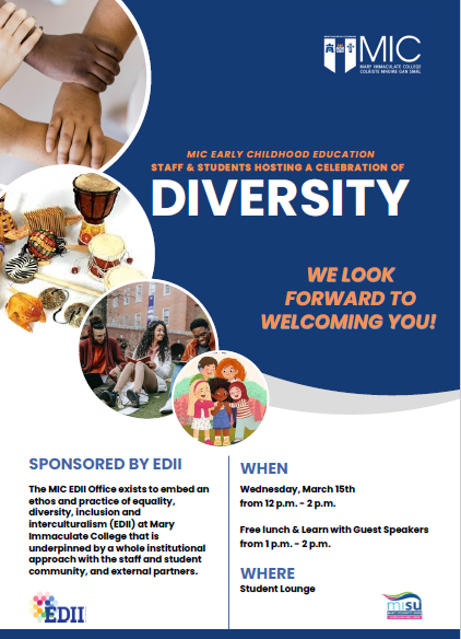 AlicjaMccloskey's tweet photo. Year 3 BAECCE students celebrating diversity in their practice, within the MIC community and beyond. Looking forward to the event tomorrow! https://t.co/fP8raAumD3