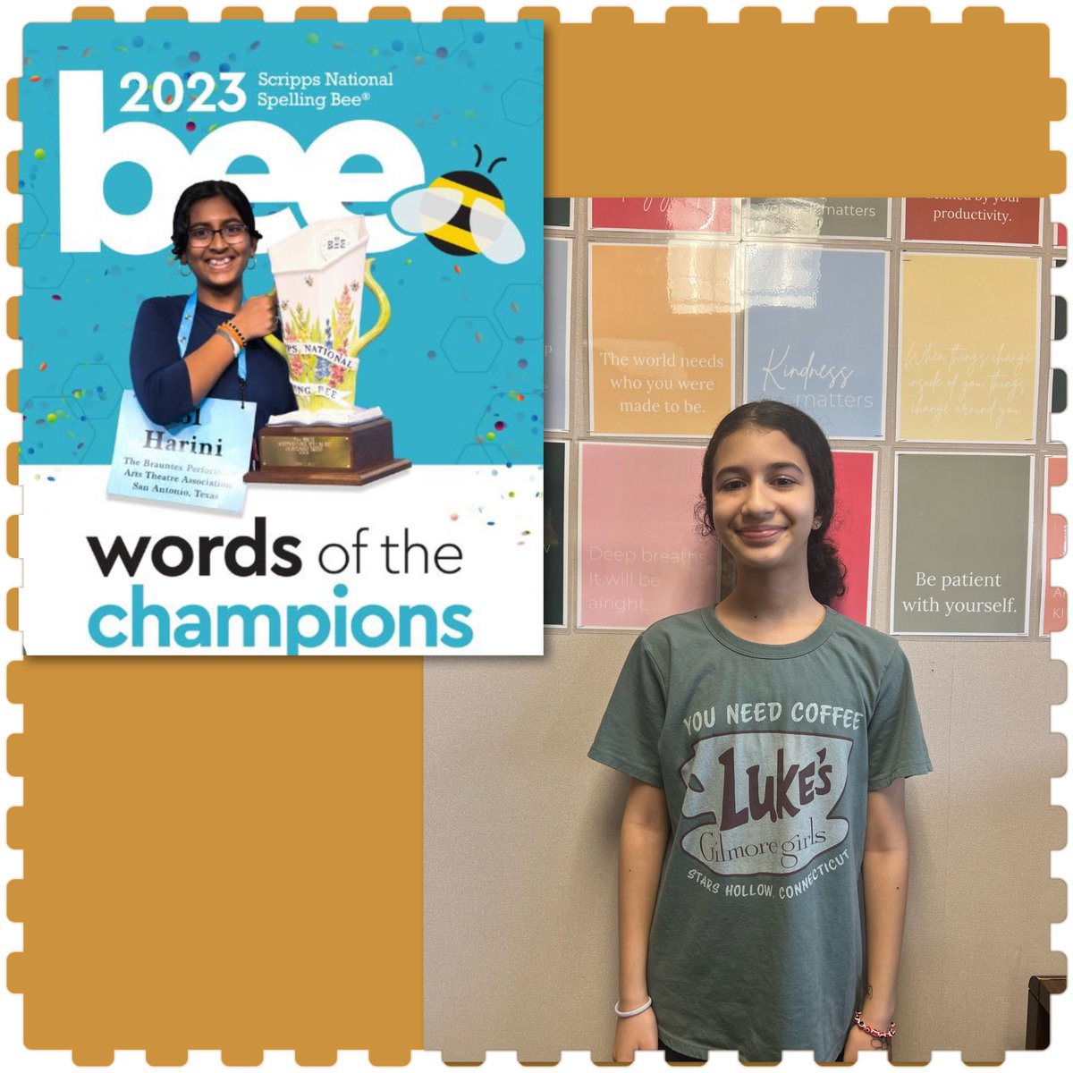 BelzerBears's tweet photo. Please help us congratulate our school &amp; city Spelling Bee Champion, Mickalina Corbo, as she prepares for the Regional Bee 🐝 this Saturday at IUPUI! Next stop Washington DC! https://t.co/TrHY26K6Kb