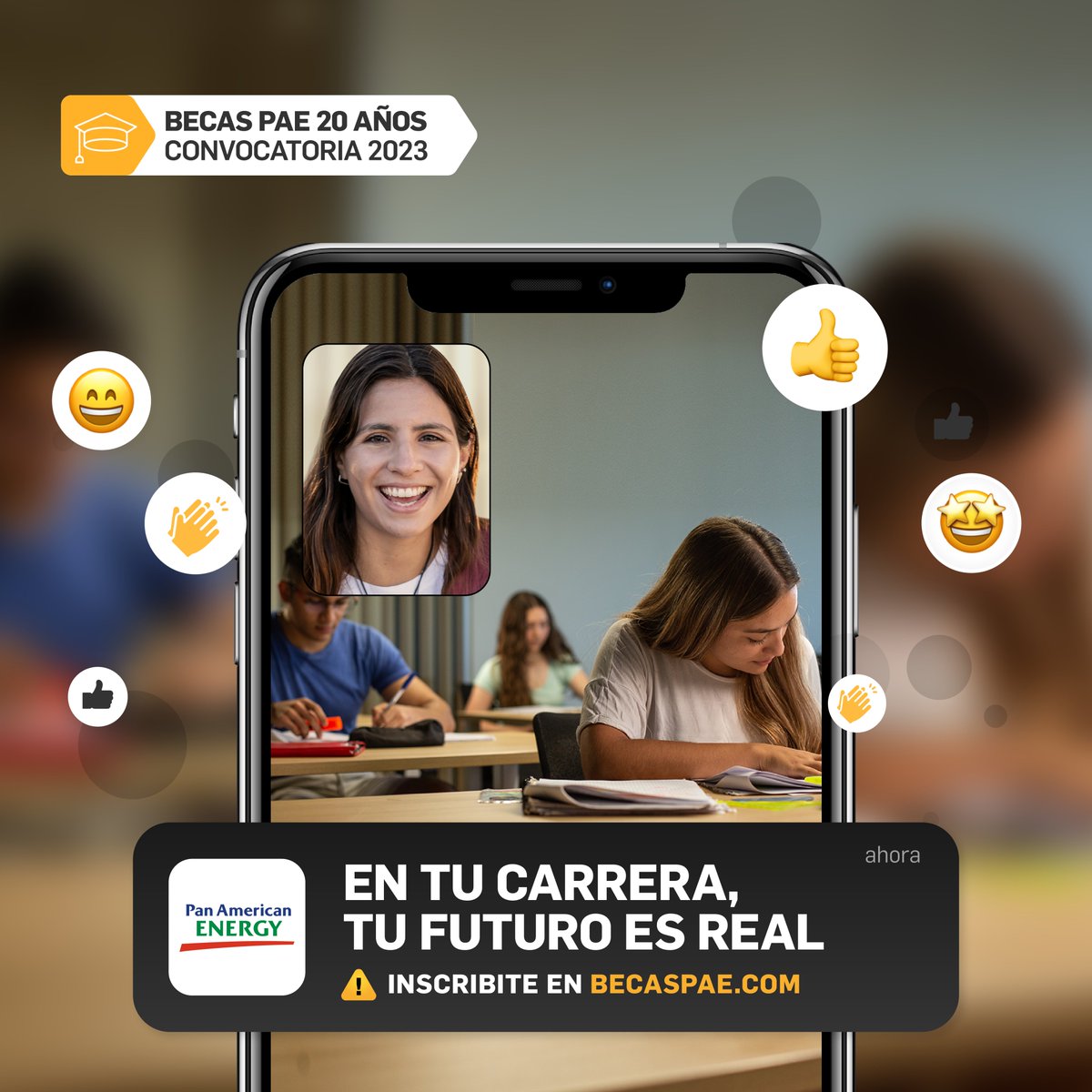 PAEArgentina's tweet photo. ¡Becas PAE cumple 20 años!

👨‍🎓 Si estudiás en Chubut, Santa Cruz o Neuquén, podrás impulsar tus conocimientos y convertirte en el profesional que soñás.

📚 Descubrí cuáles son las convocatorias abiertas y postulate en https://t.co/MEkOcoIZP5. 

#TuFuturoEsReal https://t.co/EVeta6HZ1R