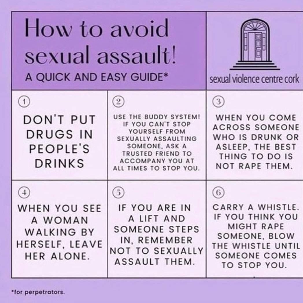 SocialistBella's tweet image. How to avoid Sexually assaulting someone. #SexualAssault #Perpetrators 
#EasyGuide
#Violence #SexualViolence