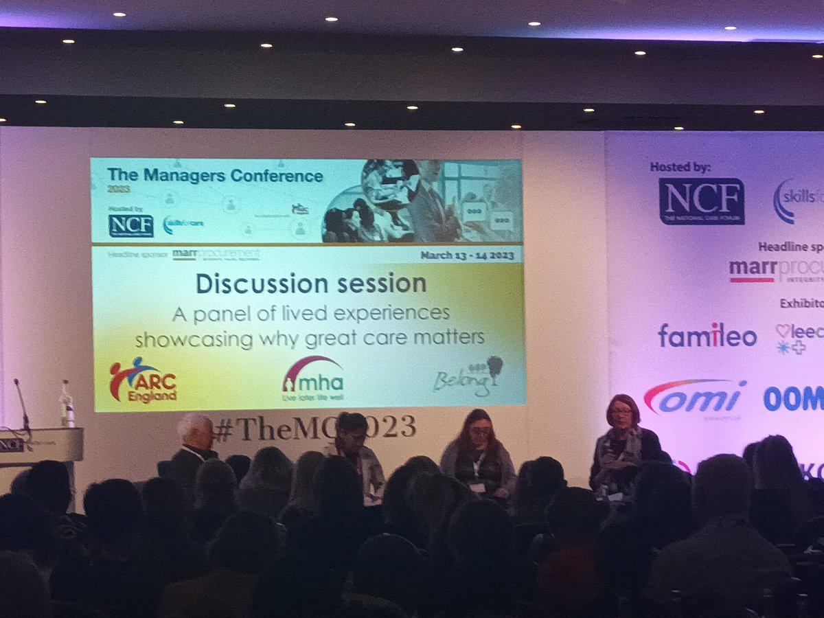 NCFAdamH's tweet photo. We now have a brilliant panel discussion now highlighting the importance of great care from people with lived experience. #TheMC2023 https://t.co/Pv2ZoTqU1x