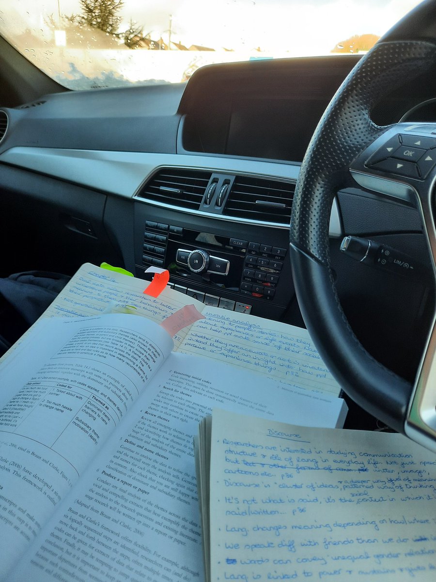 NotBadForHerAge's tweet photo. Not the most comfortable of offices to study from...😏 One of my children's having day surgery, it's too far to drive home &amp; the hospital canteen is very busy so I'm making do in the car 😬 #makingdo #studying @OpenUniversity https://t.co/rqh7shlqix