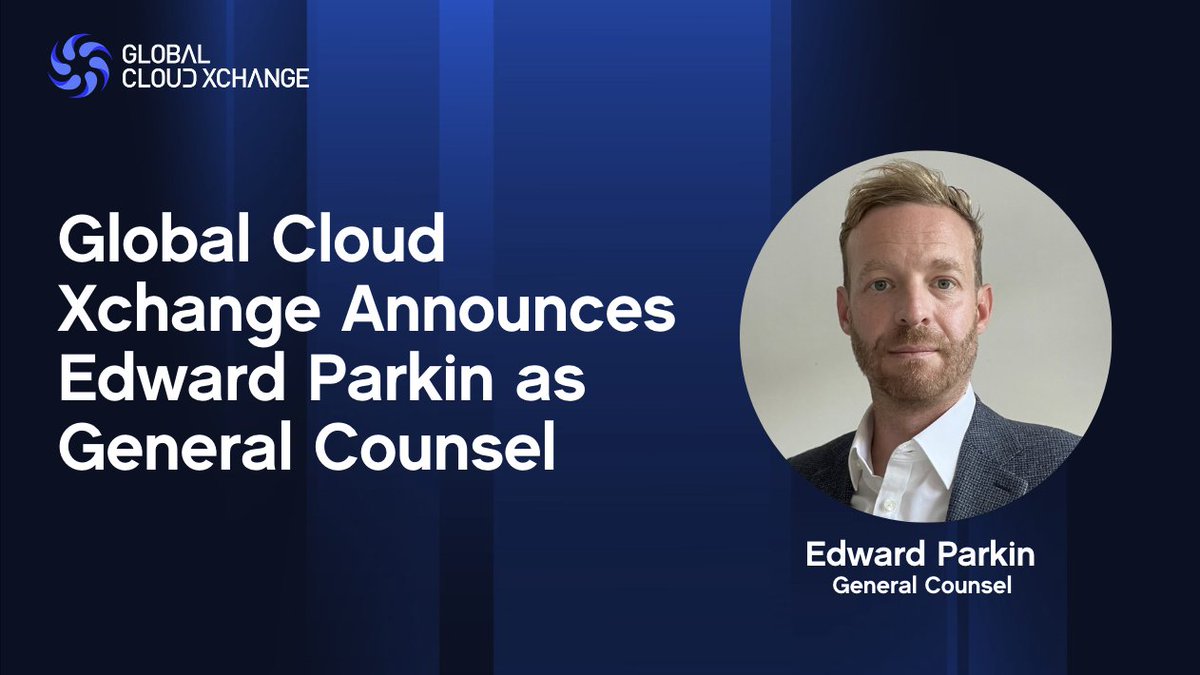 We are pleased to announce Edward Parkin as General Counsel at Global Cloud Xchange (GCX). Ed is a senior legal leader with extensive experience in the #Space &amp; #Telecom industry. Ed will be joining GCX in April. We are very excited to have him as a part of the GCX Team!