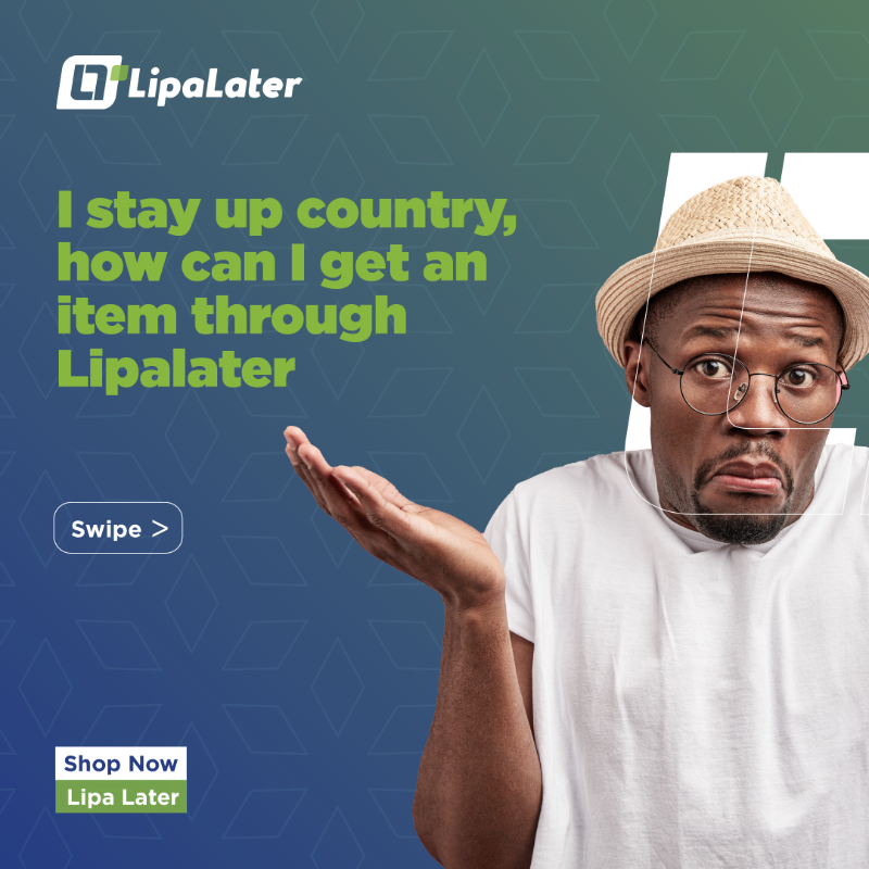 LipaLaterUG's tweet photo. Nothing can stop you from shopping with LipaLater, delivery is available for our up country customers.

Make your application today via https://t.co/h91XMpD6y4