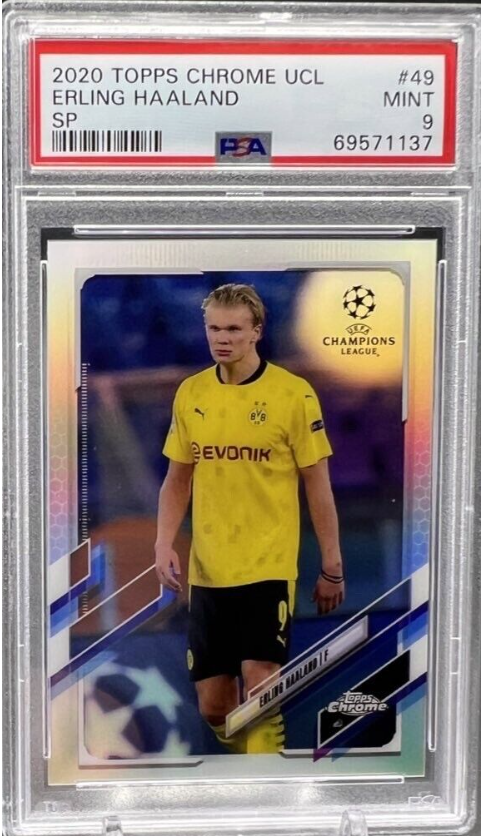 🫡 Haaland Variation SP PSA 9 Giveaway 

This will run next time Erling Haaland assists someone for a goal or completes 2 dribbles in 1 game. 

To enter: 

- Follow 
- Retweet and Like 

Open for worldwide entries, only USA local shipping is Free. International will have to cover