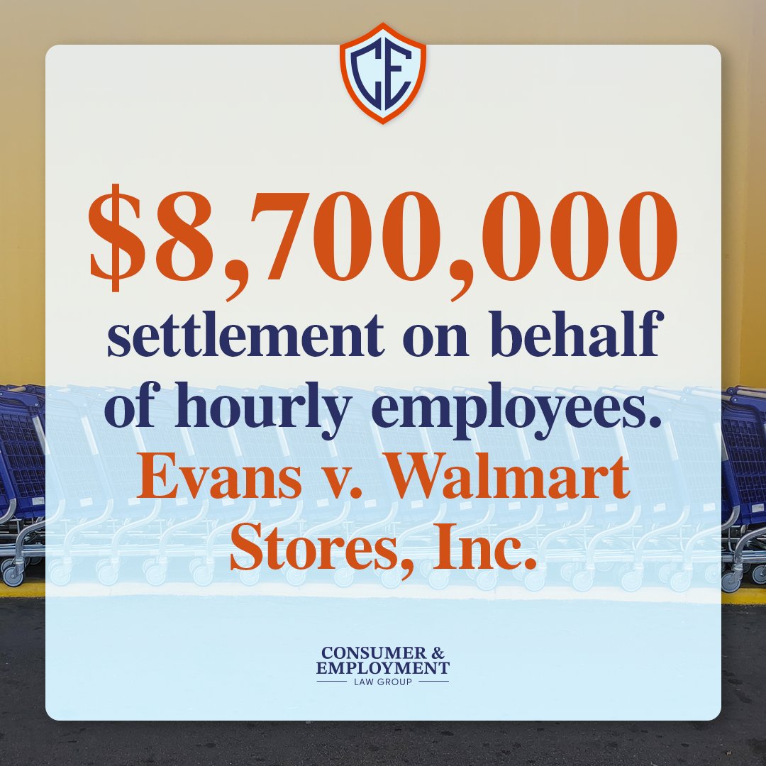 CELawGroup's tweet photo. Plaintiff alleged that Defendant Walmart Stores, Inc. violated Nevada law when it required her and other hourly employees to work in excess of eight hours a day without overtime compensation. Following years of protracted litigation, the case settled for $8,700,000.

#StrongerCA https://t.co/F0h3k2heqG