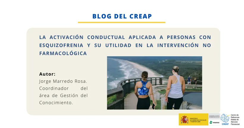 Creap_Valencia's tweet photo. 📣 Nueva entrada en el #BlogCreap
➡️ La activación conductual aplicada a personas con #esquizofrenia y su utilidad en la intervención no farmacológica
🔗 https://t.co/P22ubb4Elw
#SaludMental #TMG #CreapValencia #Creap #Psicología #Cre #RedCre #Imserso #Valencia #Investigación https://t.co/ITa5Ctg1qu
