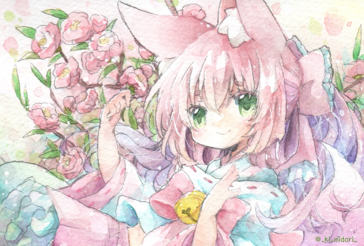 「桃 」|きい(きみどり)のイラスト