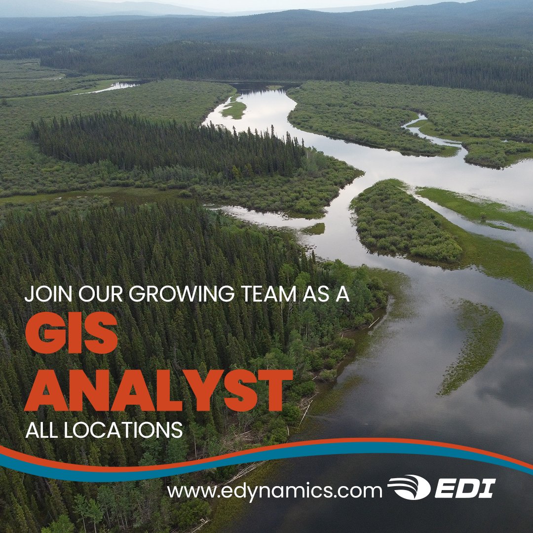 EDI_edynamics's tweet photo. EDI is searching for a GIS Analyst to join our growing team of experienced professionals. For additional details, see: https://t.co/kd3HxplUkl

#GIS #Environment #SpatialAnalysis #Data #Mapping #EDI #edynamics https://t.co/bDjHJaCBbC