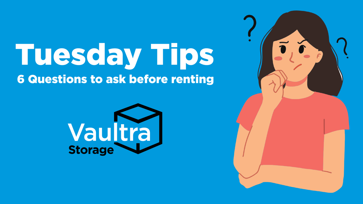 6 Questions to ask your landlord before renting:

1. Are utilities included?
2. How much is the security deposit?
3. How much is the damage deposit?
4. Is there a fee for pets?
5. Is laundry included?
6. Is parking included?

#VaultraStorage #TuesdayTips #Renting #Toronto