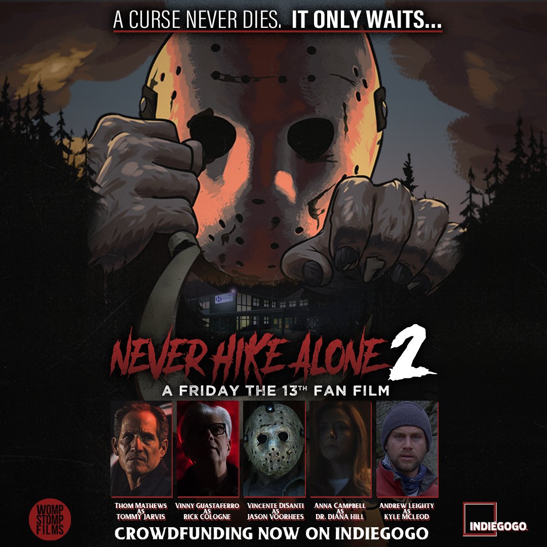 wompstompfilms's tweet photo. Help the #NeverHikeAlone 2 #indiegogo campaign surpass it's next stretch goal! 

Support here: https://t.co/jxvIHKNqRk

#fridaythe13th #jasonvoorhees #tommyjarvis #horror #horrorfilm #horrorfan https://t.co/3upy0QeWqS