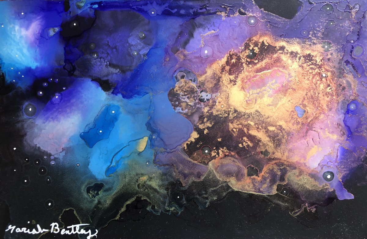 MBentleyArt's tweet photo. Some Galaxy. #alcoholinks #space #color #abstractart #fluidart #aesthetic #ArtistOnTwitter @MBentleyArt #narapaper https://t.co/x6aExanpgn