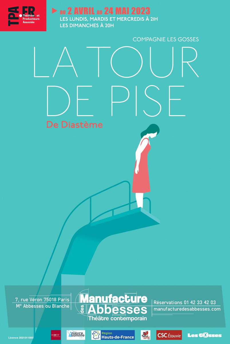 PONSPRESSE's tweet image. Nouvelle création du seul en scène La Tour de Pise de Diastème @manufabbesses. Une comédie légère et grave sur les peurs de la vie et des autres. Lundis au mercredi 21h00, dimanches 20h00 à partir du 2/04
#theatre #comedie #seulenscene #manufacturedesabbesses