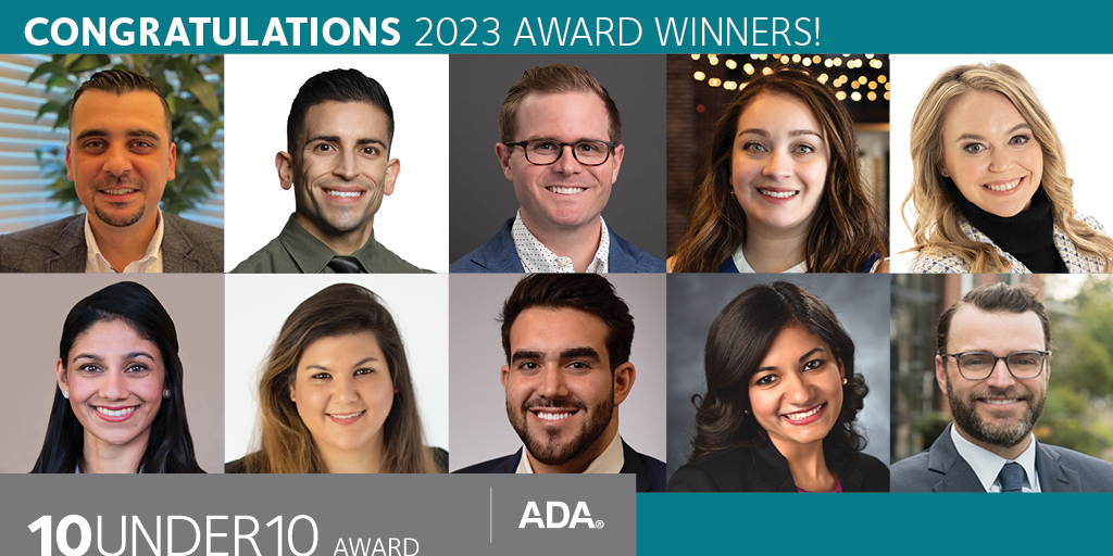 Help us congratulate the 2023 #10Under10 winners! These dentists are making an impact on the profession less than ten years after graduating from dental school, and are inspiring others in dentistry and beyond. bit.ly/3JdNQiK