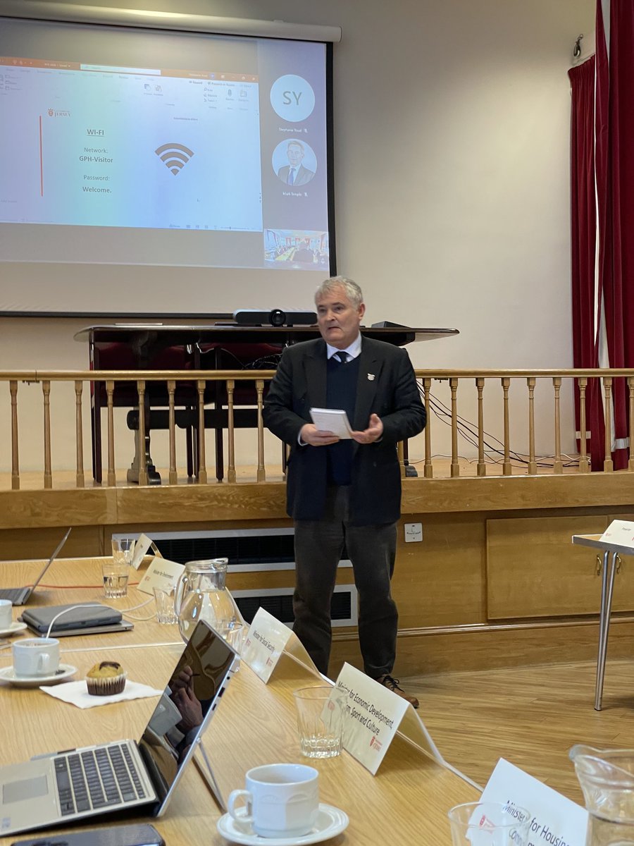 AndyJehan's tweet photo. #Connetable @MarkLabey addressing the Council of Ministers ahead of their scheduled meeting. @PGrouville Parishioners will have the ability to meet the Ministers between5:30pm and 6:30pm https://t.co/0UJJ9mLmB2