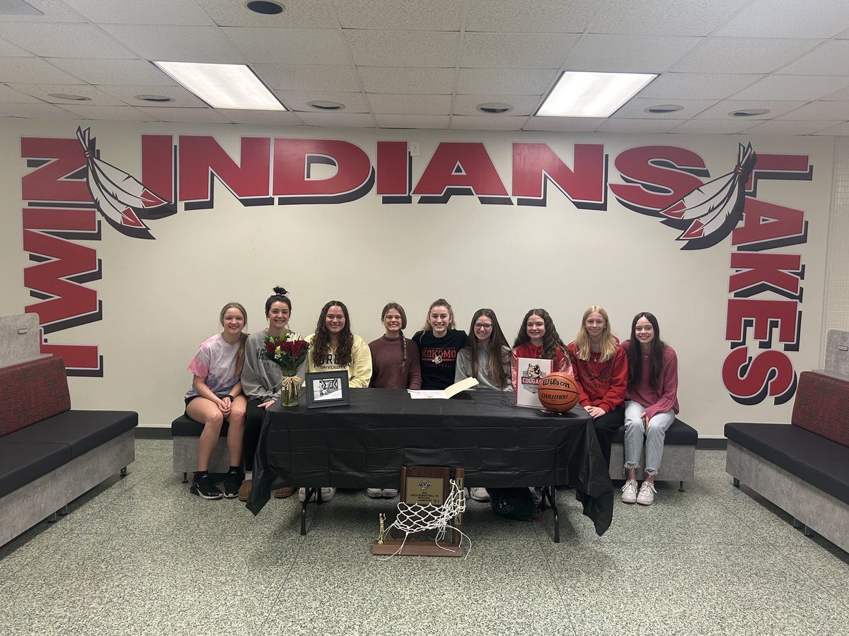 tl_indians's tweet photo. Senior Hannah Hodgen signed this morning to play basketball for the IU Kokomo Cougars. Congratulations and best of luck, Hannah - we are very proud of you! Thank you to her coaches, teammates, family and friends who came to help us celebrate! 🏀❤️🤍 ⁦@IUKWBB⁩ https://t.co/BCE0NYhmr6