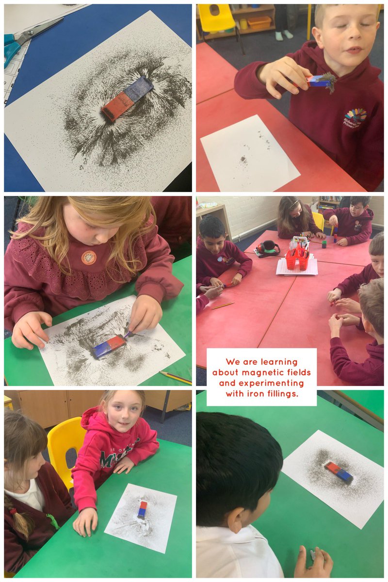 Y3RDPS's tweet photo. We used our curiosity super-power to use iron fillings to explore magnetic fields! #rdpsscience #y3rdps https://t.co/XHzivTRxfq