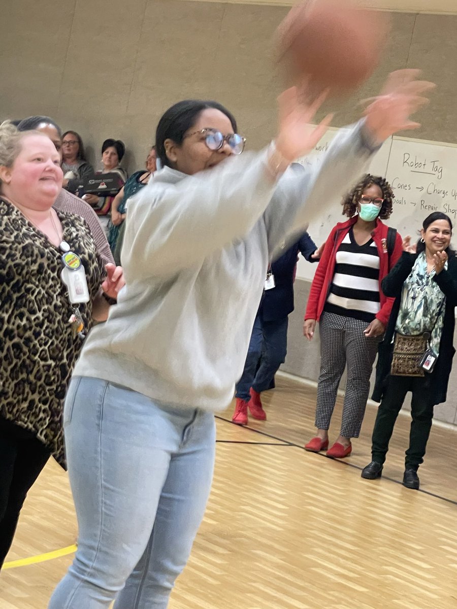 March Madness started early at BES this morning with a team building activity:  Knockout!