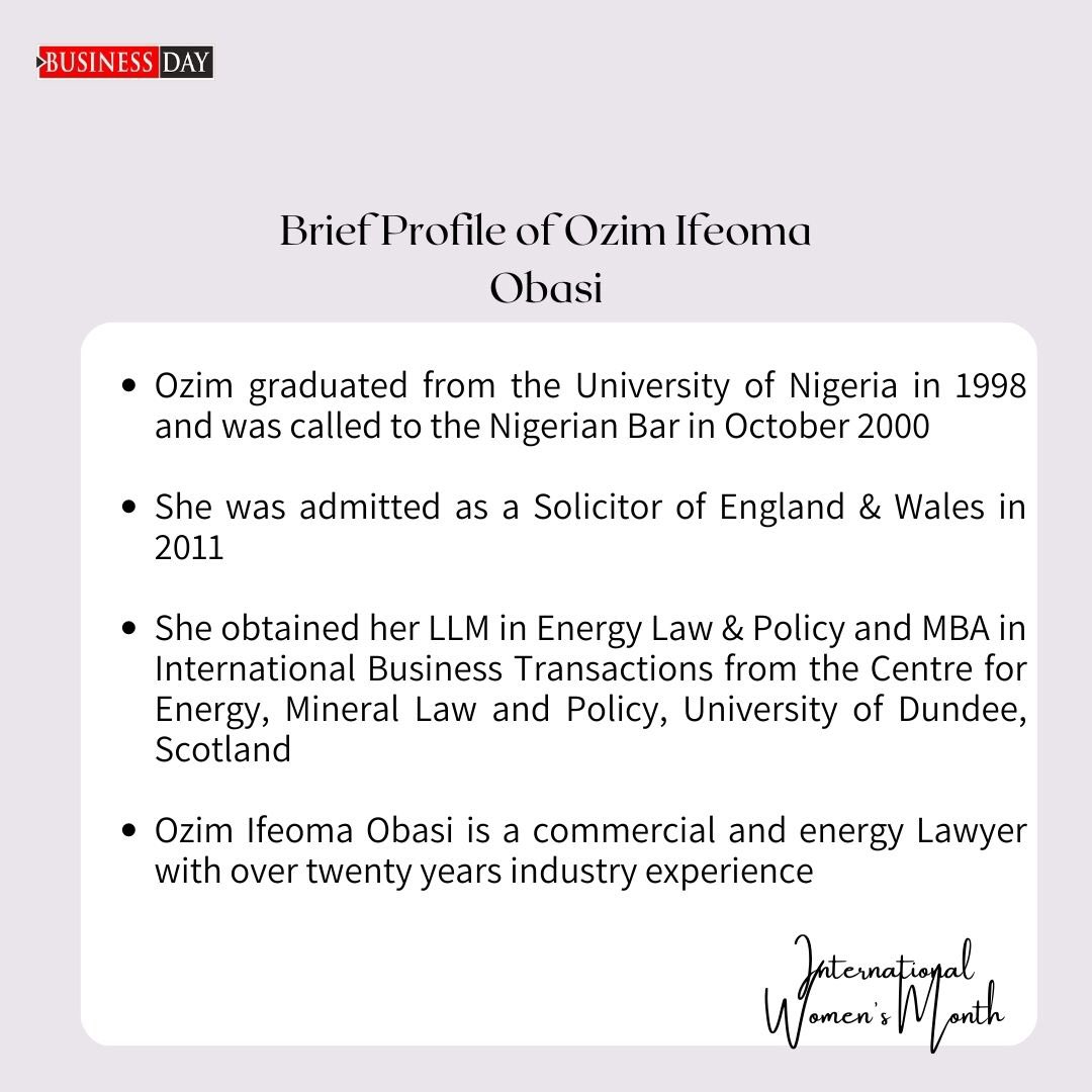 BDLegalBusiness's tweet photo. We celebrate Ozim Ifeoma Obasi today

Ozim is the Executive General Counsel at GE Africa.

Her expertise spans through commercial and energy law. She has over 20 years in the industry. https://t.co/X8uRXxT64a