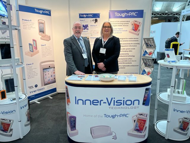 Today our Sales Managers John and Julie are <a href="/DHRewired/">Digital Health Rewired</a> showcasing our Inner-Vision Technology product range.  
Go along and visit them at stand A30, they’re looking forward to seeing you!! innervisiontechnology.com 
#Rewired23 #digitalhealth #infectioncontrol #antimicrobial