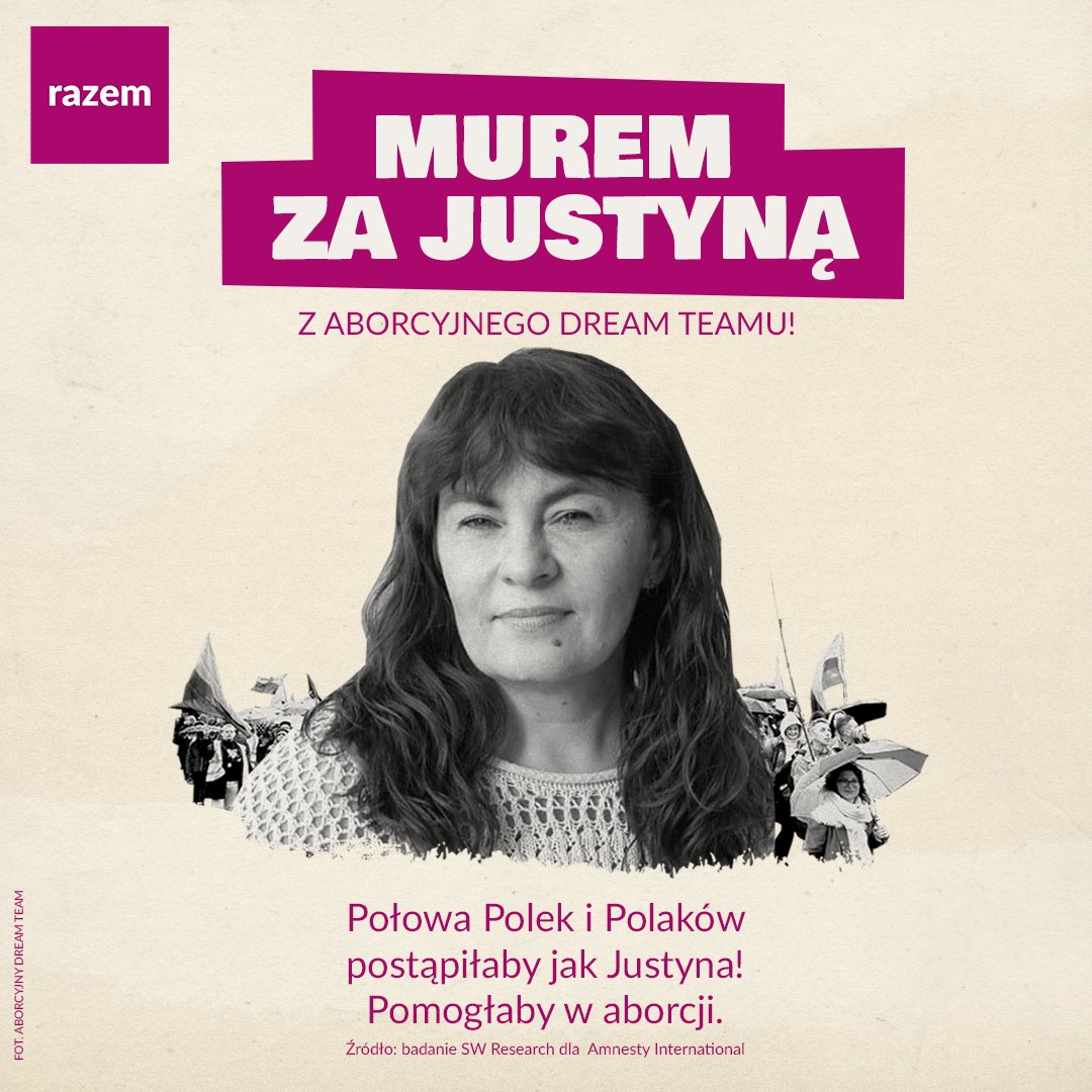 Niezależnie od wyroków - Justyna pomogła kobiecie w potrzebie. Większość Polek i Polaków zrobiłoby tak samo. Justyna, jesteśmy z Tobą! 

#JakJustyna