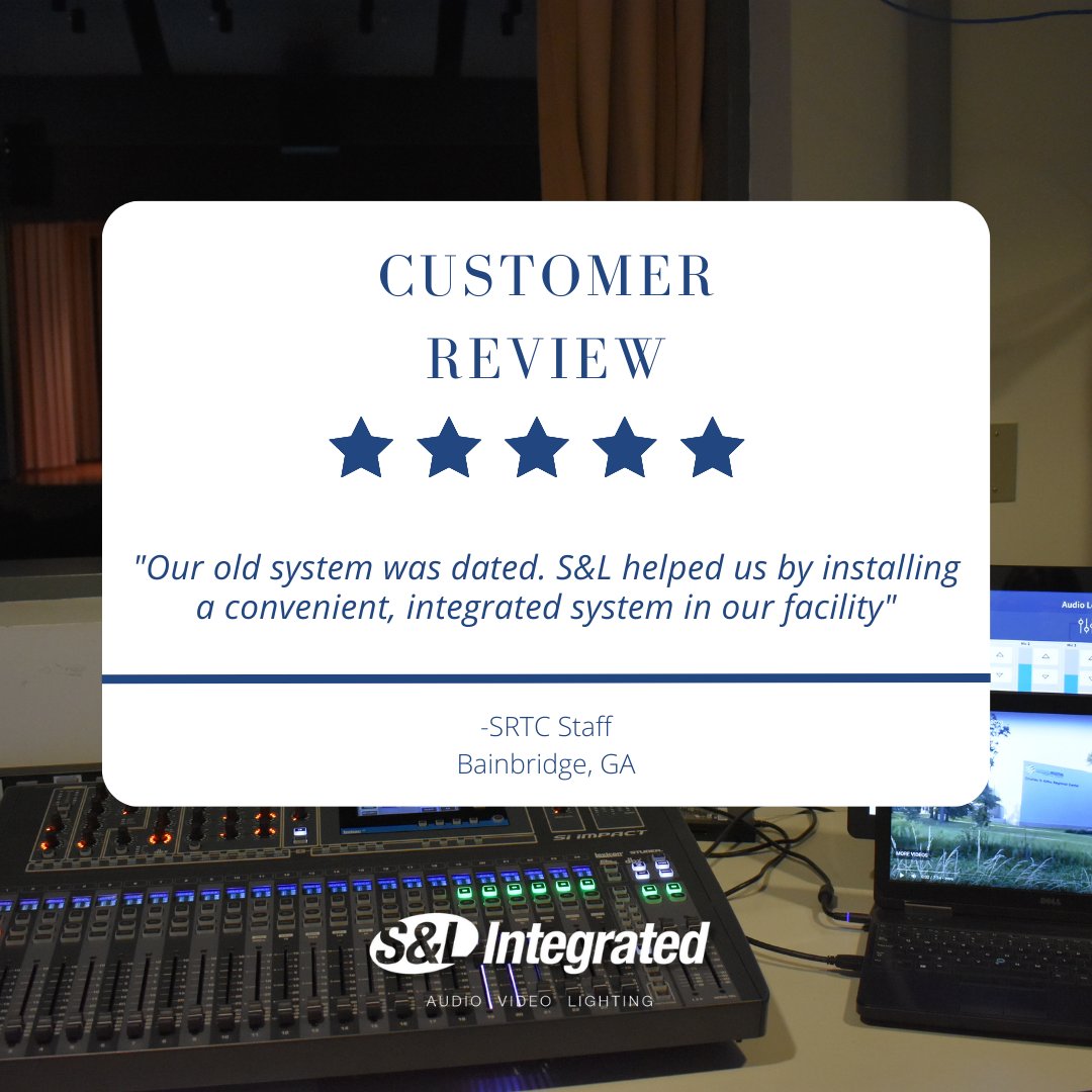 SLIntegrated's tweet photo. Testimonial Tuesday! We are so glad our friends at @SRTCedu are happy with our installations at the Charles H. Kirbo Center. The new AV systems have been designed to be user-friendly, with intuitive controls that allow for easy operation by staff, event organizers, and renters. https://t.co/62iwBzltuL