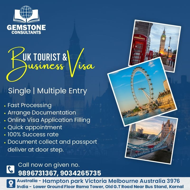 gemstonecons's tweet photo. Looking for UK Business &amp; Tourist Visa consultant in Karnal with 100% Success Rate? 

Call Gemstone Consultants at 9896731367, 9034265735
Website: https://t.co/X6cm9UyZ9B https://t.co/In8IqYq6oB