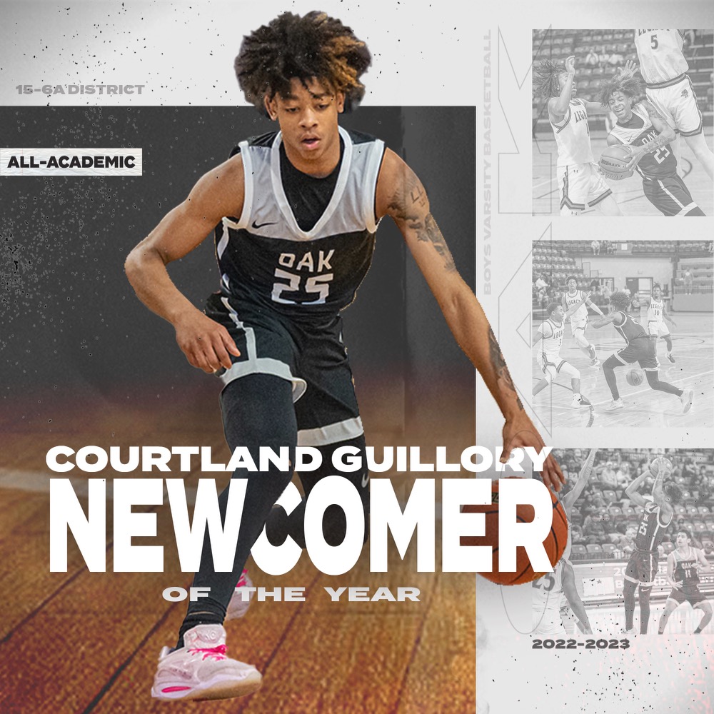 Oak2023's tweet photo. Congrats to Courtland Guillory on being named Newcomer of the year as a sophomore! 👏 👏 👏 
And All-Academic ✔️ 
The best is yet to come! 
@Coach_BCarp @KleinISDAth @thomashensley @vypehouston @RogasScott https://t.co/DHet0DaCWF