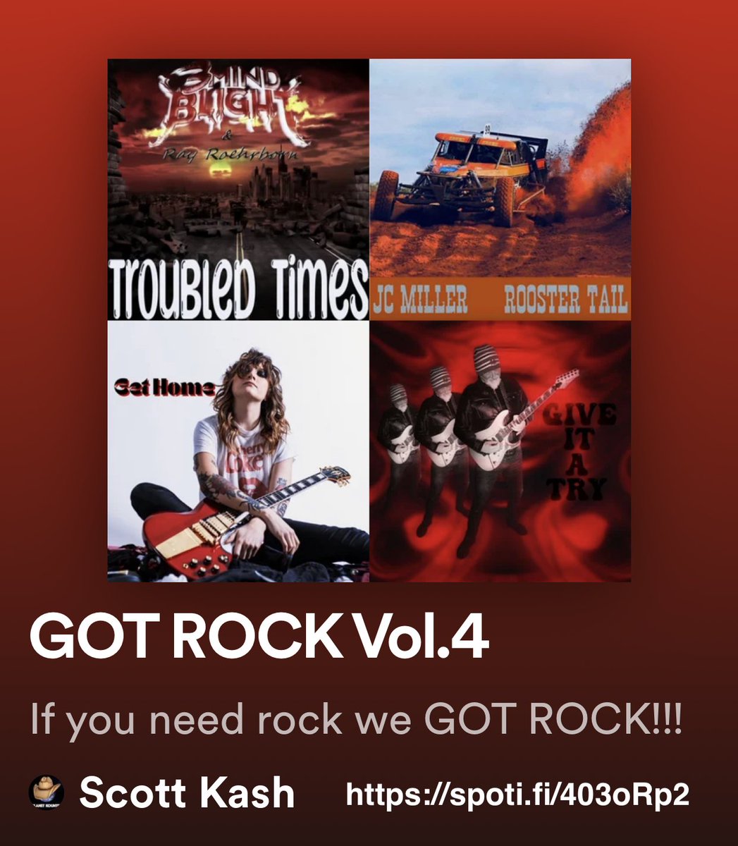 NEW Got Rock playlist
<a href="/SophieGuitar_/">Sophie Lloyd</a> &amp; #MatthewKHeafy
<a href="/RachelCroft27/">Rachel Croft Music</a>
<a href="/Deathvalleygrls/">Death Valley Girls</a>
<a href="/thomquickmusic/">Thom Quick</a>
<a href="/ember_nix/">Ember Nix</a>
<a href="/COSnROLL/">Corners of Sanctuary</a>
<a href="/thekarinehannah/">Karine Hannah</a>
+MORE

#Spotify
spoti.fi/403oRp2

#Rock #rtitbot <a href="/rttanks/">EpochBots</a> <a href="/BlackettMusic/">Benjamin Blackett </a> #SpotifyRT #GotRock <a href="/FluidRT/">Fluid Retweets 🇺🇦 🇬🇧</a>