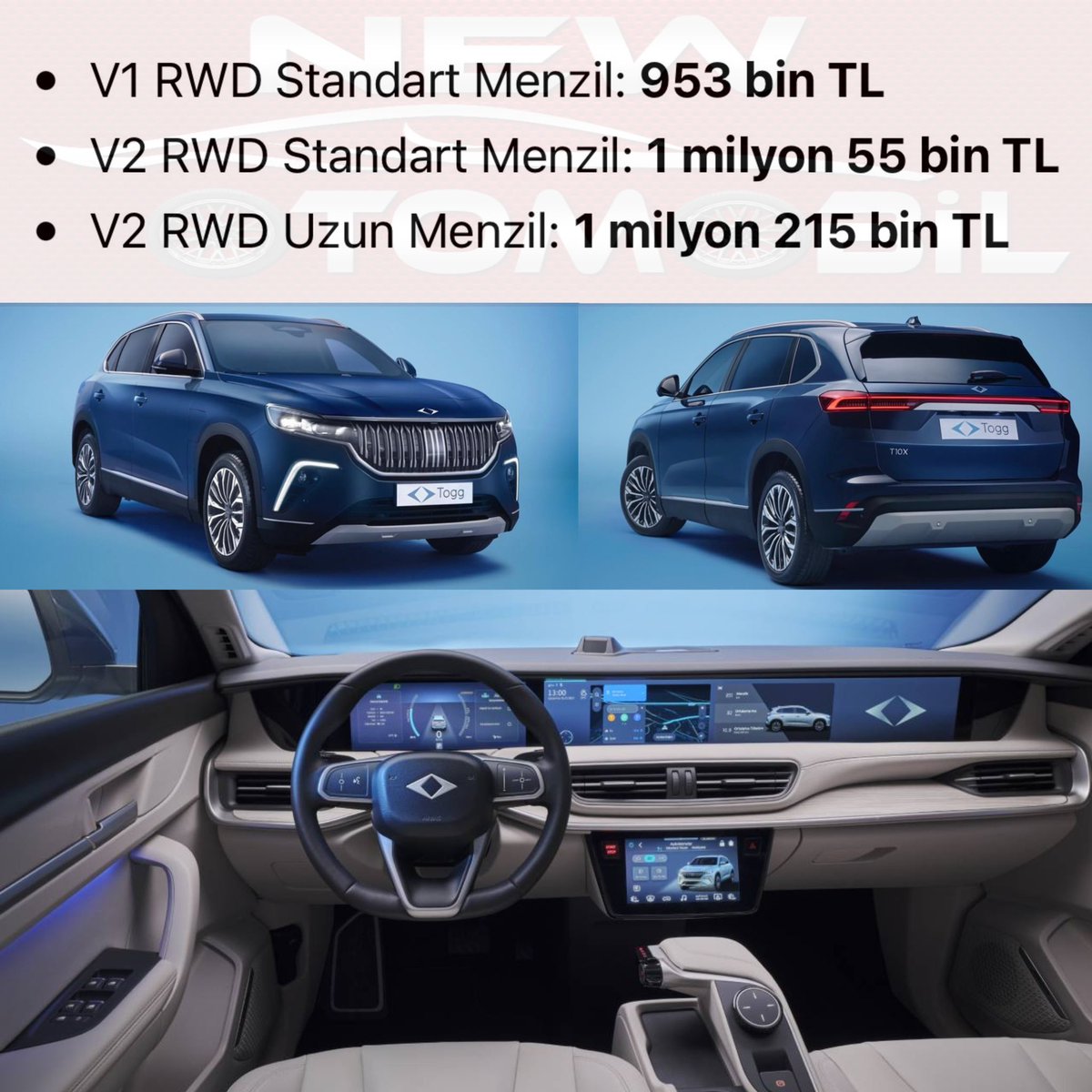 Yerli otomobilimiz Togg'un Fiyatları Açıklandı...
#togg #toggsedan 
#toggsuv #trcar
#türkiyeninotomobili 
#türkiyeninotomobiligirişimgrubu 
#ces2022 #traraba