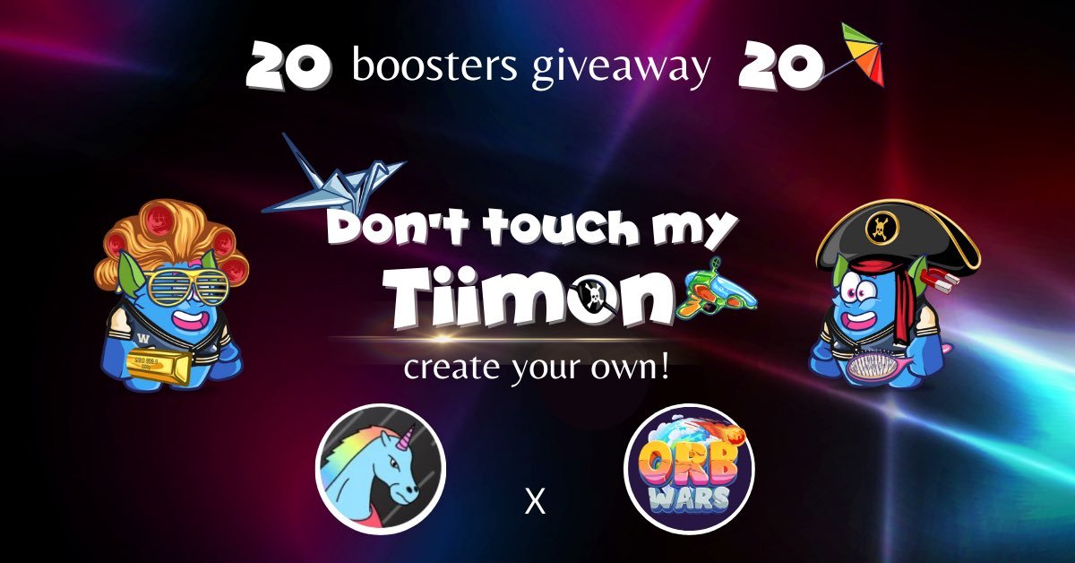 Unicornses (@unicornsesnft) on Twitter photo 🚨#Giveaway 20 Chill boosters🚨
We are excited to collaborate with the <a href="/the_orbwars/">🔮 The Orbwars - Play-to-Earn next gen 👹</a> game
🚀The Orbwars is a strategy game #free2play & #play2earn . Hunt, battle and breed digital monsters!
👫 20 winners
⏰ 48h
❤️& RT & Tag 3
👉🏻Enter: gleam.io/RrtED/collab-u… 🚨#Giveaway 20 Chill boosters🚨
We are excited to collaborate with the <a href="/the_orbwars/">🔮 The Orbwars - Play-to-Earn next gen 👹</a> game
🚀The Orbwars is a strategy game #free2play & #play2earn . Hunt, battle and breed digital monsters!
👫 20 winners
⏰ 48h
❤️& RT & Tag 3
👉🏻Enter: gleam.io/RrtED/collab-u…