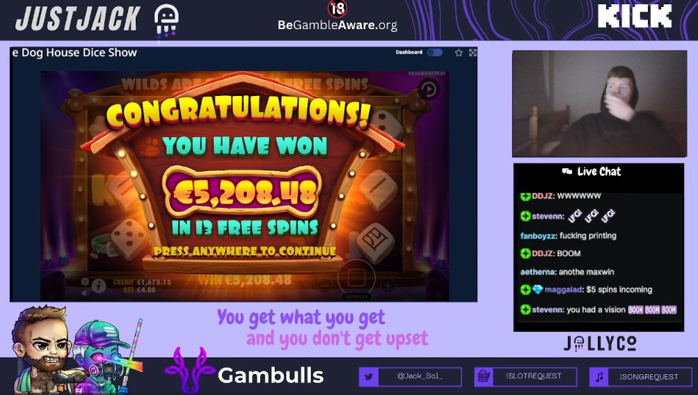 I am LIVE! 

$500 weekly giveaway active!

$5,000 start. 

kick.com/justjack