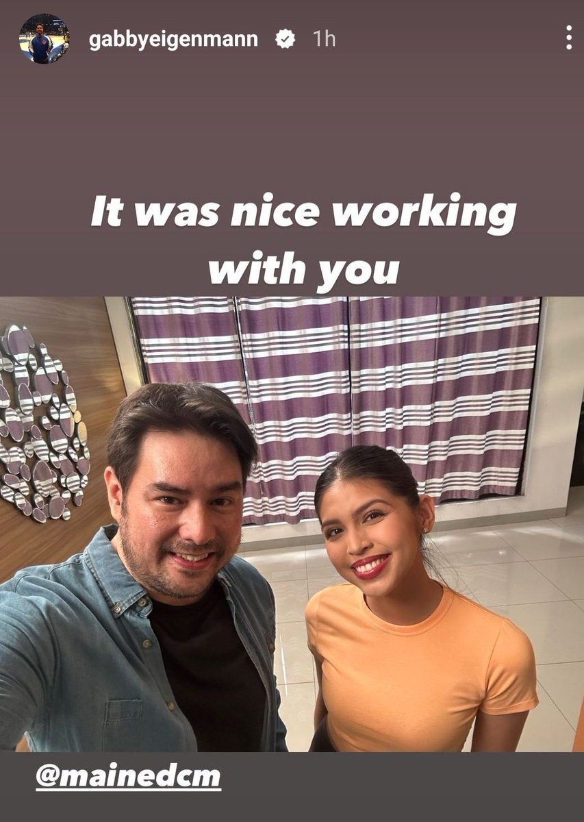 Gabby Eigenmann igs!

It was nice working with you

<a href="/mainedcm/">Maine Mendoza</a>
#MaineMendoza