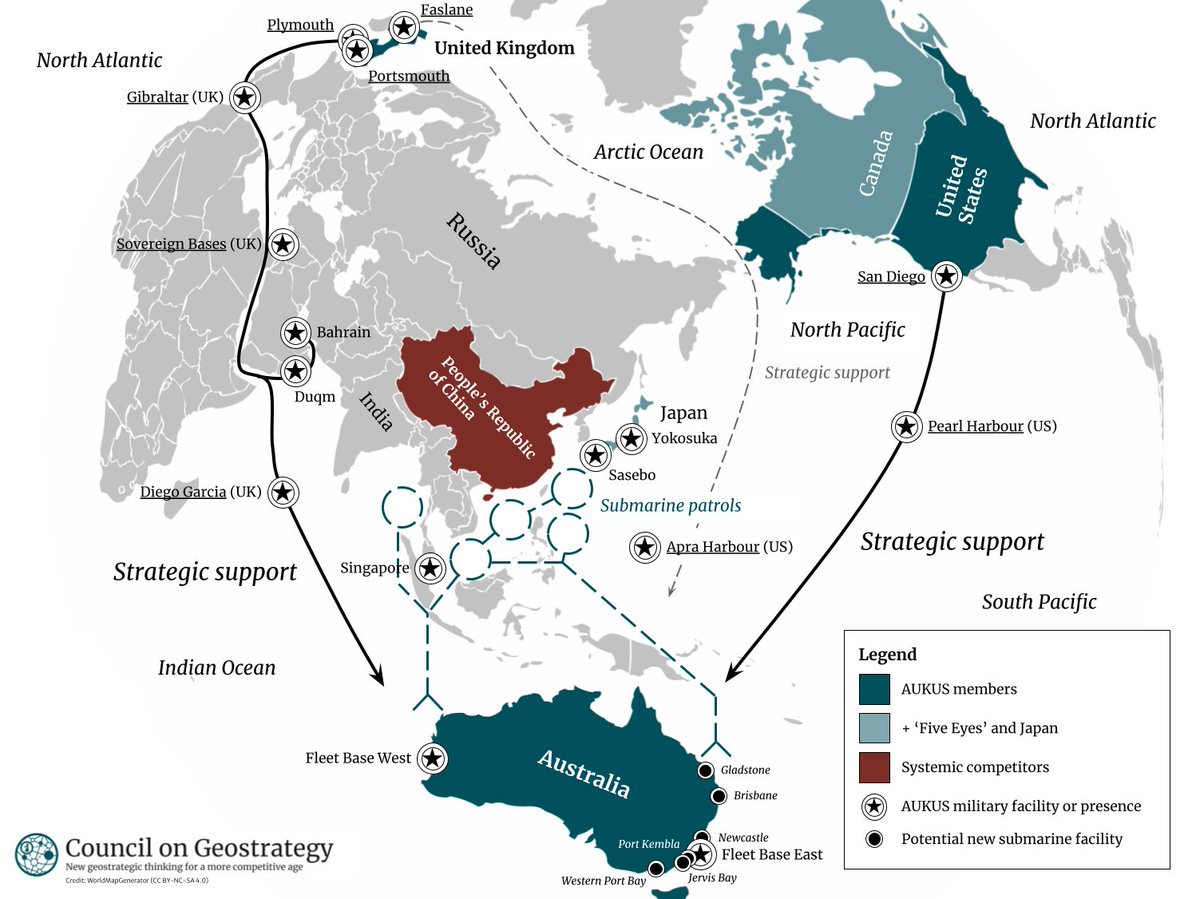 AdelinaSfishta's tweet photo. Küresel güvenliğin "ağırlık merkezi" değişiyor..
QUAD- FIVE EYES-AUKUS, yeni ağırlık merkezine göre şekillenmiş alyanslar.
Haritaya dikkatlice bakmanızı istirham ederim.
Tehdit: Çin ve Alyansları
Güçlerin konumlandığı coğrafya: Hint-Pasifik https://t.co/SeoViJ1ogP