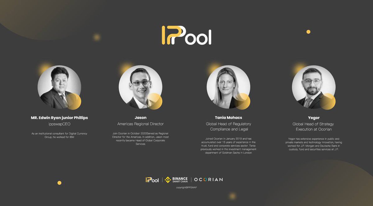 In order to enter the blockchain field, Ocorian established the Galaxy Foundation, formed a professional team headed by MR. Edwin Ryan, mainly engaged in the ippswap business, and provided solutions and incubation services for start-up projects in the blockchain field.