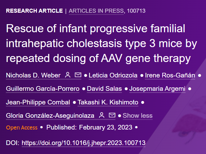 JHEP_Reports's tweet photo. 🟪NEW Article in press❕

Rescue of infant progressive familial #IntrahepaticCholestasis type 3 mice by repeated dosing of #AAVgenetherapy

🔓#OpenAccess at👉https://t.co/ihtD7BcOIx

@Vivet_tx
#LiverTwitter https://t.co/YaIcKQQu9g
