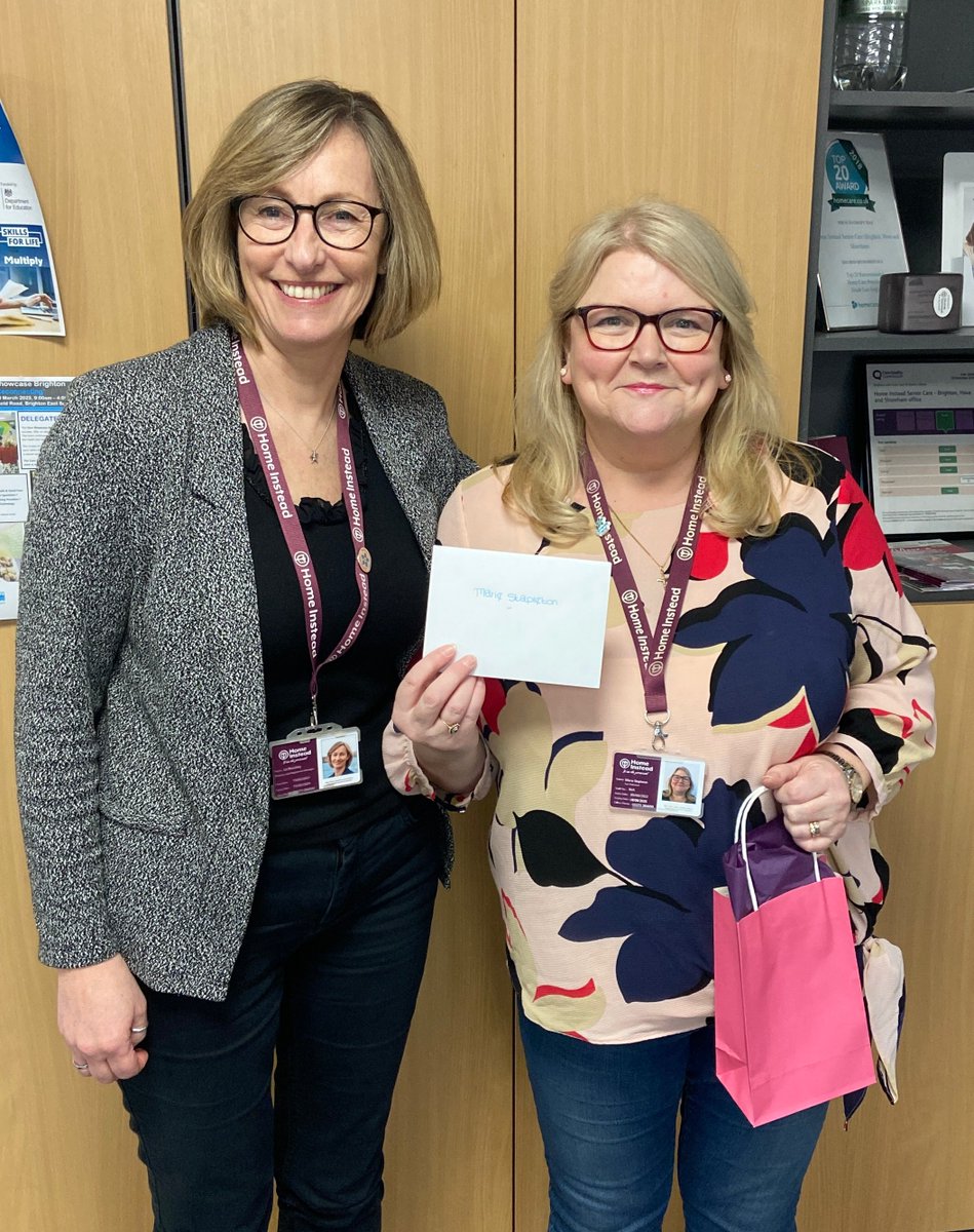 Here is our lovely Care Professional Marie with Managing Director Liz! 😁 Marie was put forward by the team as our nomination for the 'National Home Instead Care Professional of the Year' award this year. 🏆 Keep up the amazing work and please continue to inspire others. 💜