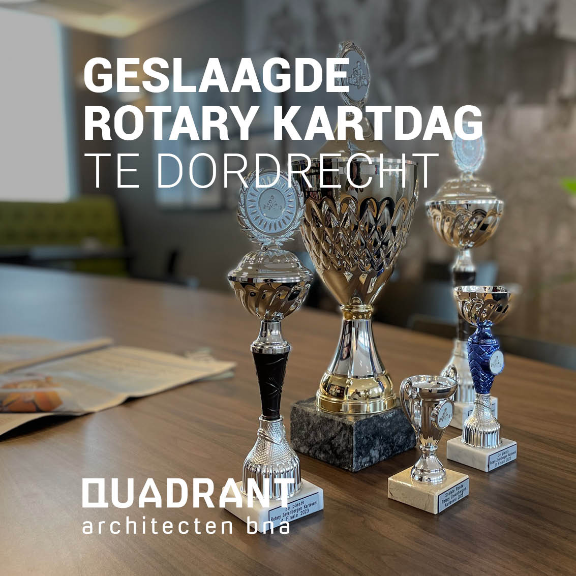QuadrantArch's tweet photo. SPONSORING - Met drie teams hebben we deelgenomen aan de Kartdag van Rotary Zevenbergen e.o. voor het goede doel. In Dordrecht stonden 26 teams klaar voor de start, Quadrant Architecten heeft een 1e en twee keer een 3e plaats behaald. Een sportieve prestatie!

#sponsoring #karten https://t.co/ITCcj0QK5M