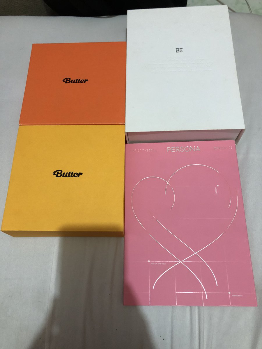 donnataneo's tweet photo. For sale 4 BTS UNSEALED OFFICIAL ALBUMS in reasonable price.
- Butter album Cream and Peach version
- Be Album
- Persona Album 

All good conditions.

Note: PC is not included lang

RTS: No longer sa pacollect ng albums kaya need ko na ibenta.

#btsalbum #forsale #album https://t.co/xlhGruPoHC
