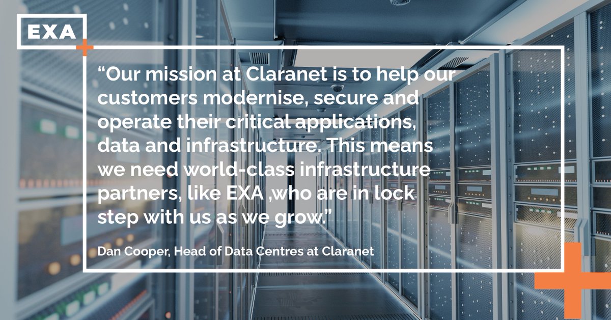 exainfra's tweet photo. #EXAInfrastructure has today announced it has been chosen by @Claranet to house its core #infrastructure services at the EXA data centre facility in Hoddesdon.

Read the full PR here: https://t.co/jN5KtZjhQU https://t.co/eshUcolwDY