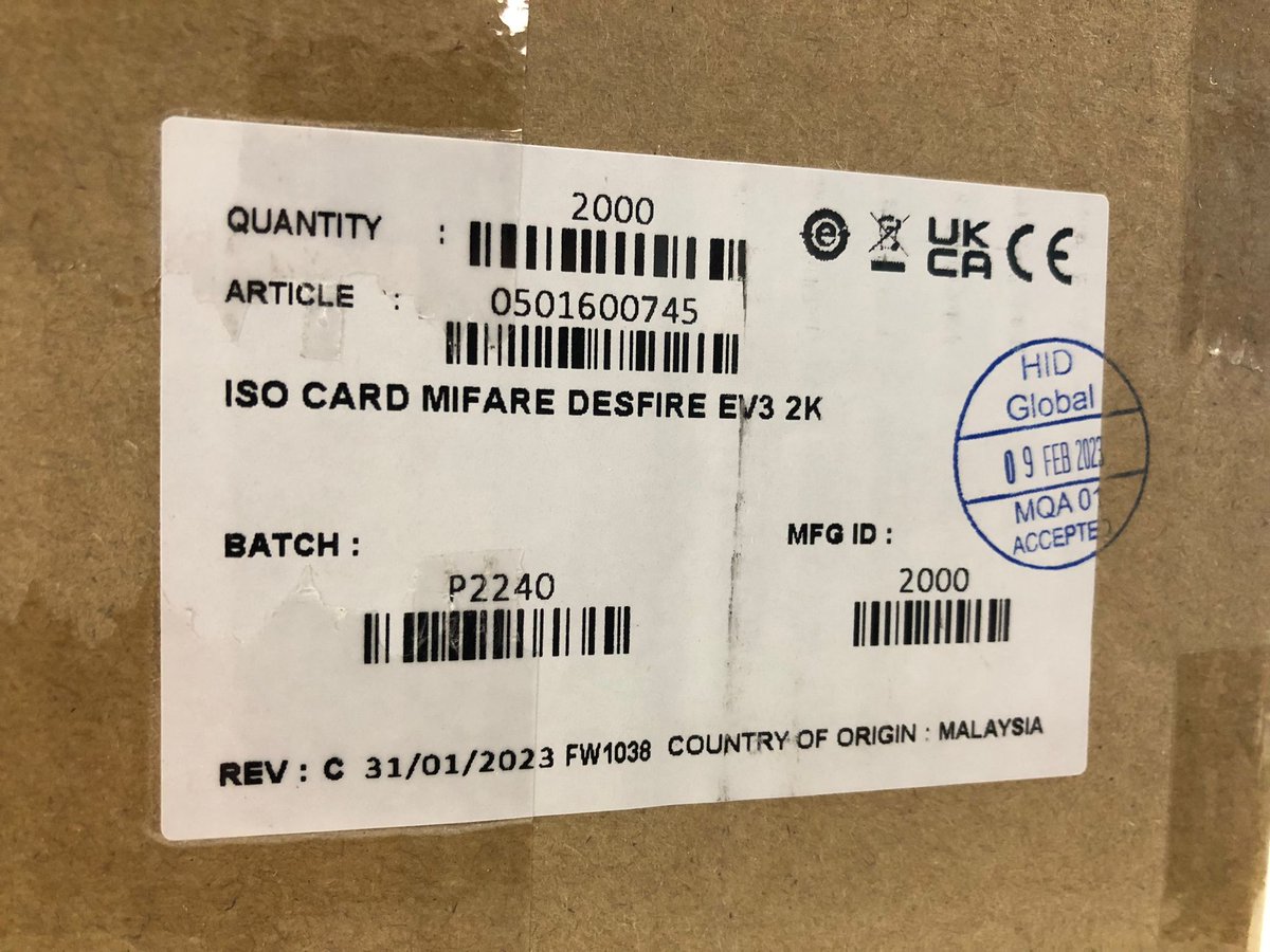 Shop_NFC's tweet photo. Desfire EV3 Cards are now available 👇
https://t.co/1oqObZbPMW
#nfc #mifare #desfire #aes128 https://t.co/me94PYxUNX