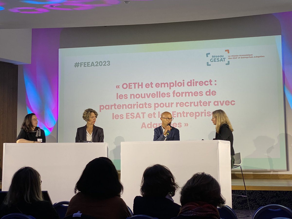 En direct des Trophées #FEEA23 @handireseau « Peut-être que le curseur ce n’est pas la sortie vers le milieu ordinaire mais avant tout l’épanouissement professionnel », Mehdi Nabti vice-président du @ReseauGesat et directeur régional @Res_Sociale